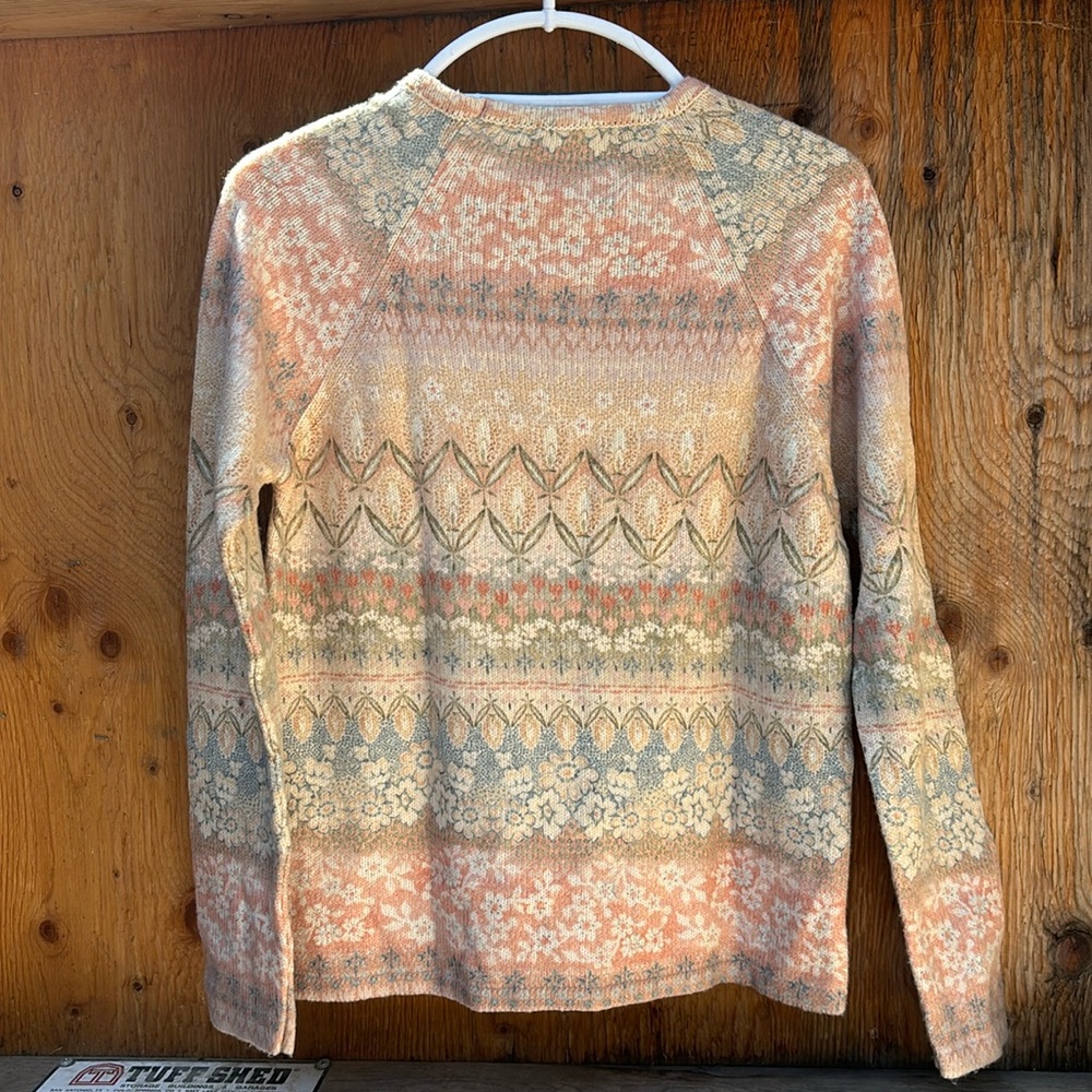 🦋Anthropology🌼Floral🌸Print Crew Neck Long Sleeve Sweater, Size Small - Picture 2 of 15